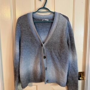 Gradient Blue Cardigan Sweater